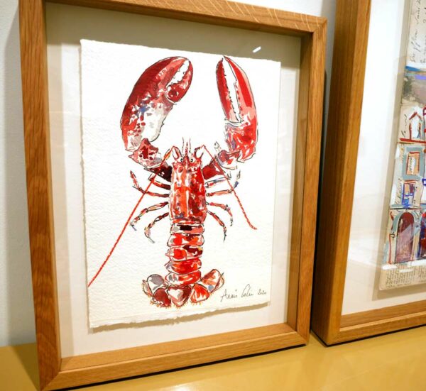 Croquis de homard réalisé par l'artiste peintre Anaïs Colin
