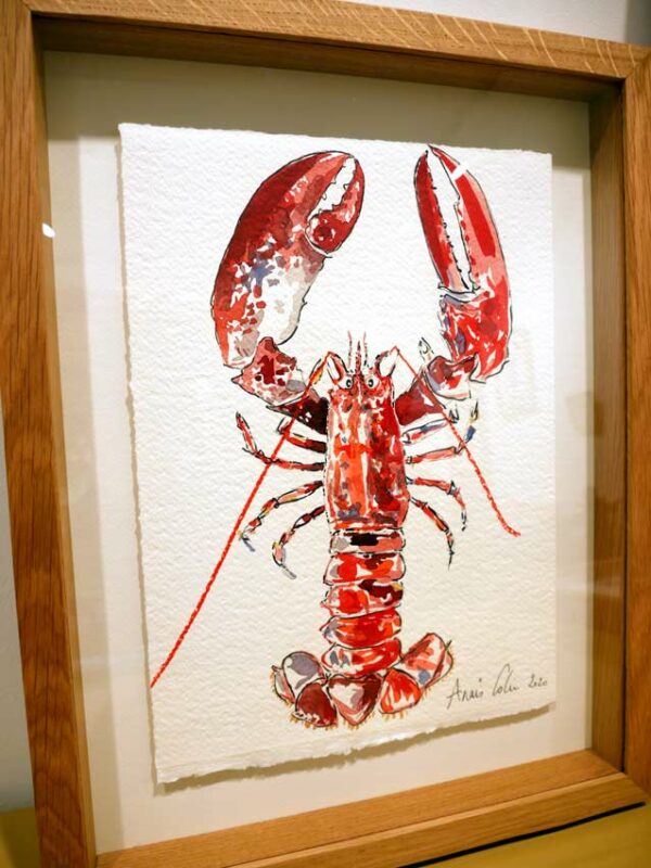 Croquis de homard réalisé par l'artiste peintre Anaïs Colin