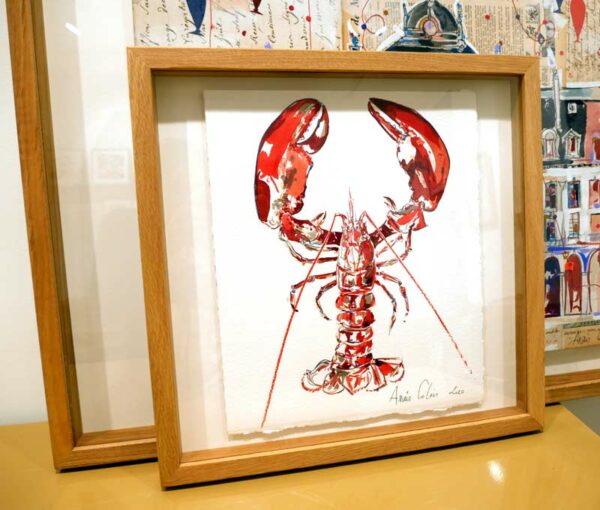 Croquis de homard réalisé par l'artiste peintre Anaïs Colin