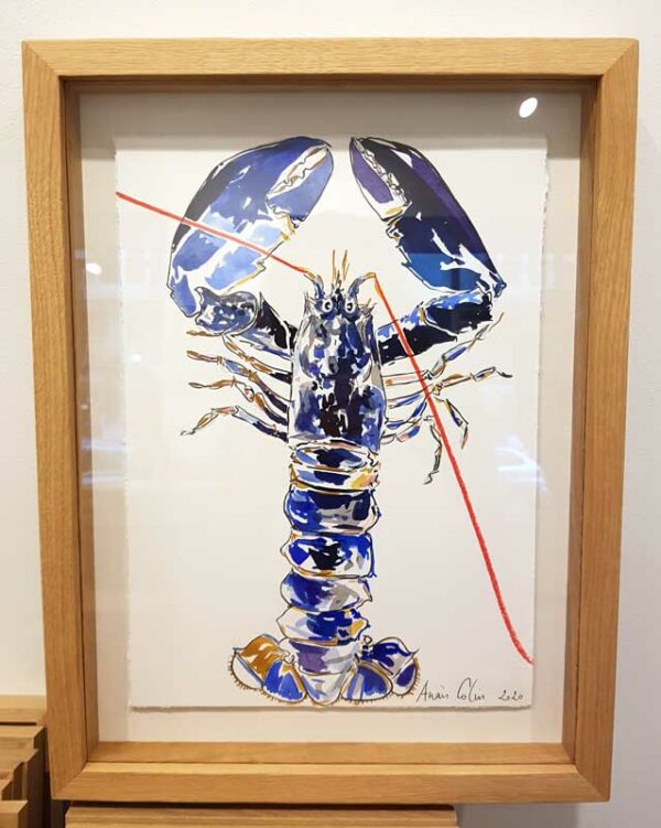 Croquis de homard réalisé par l'artiste peintre Anaïs Colin